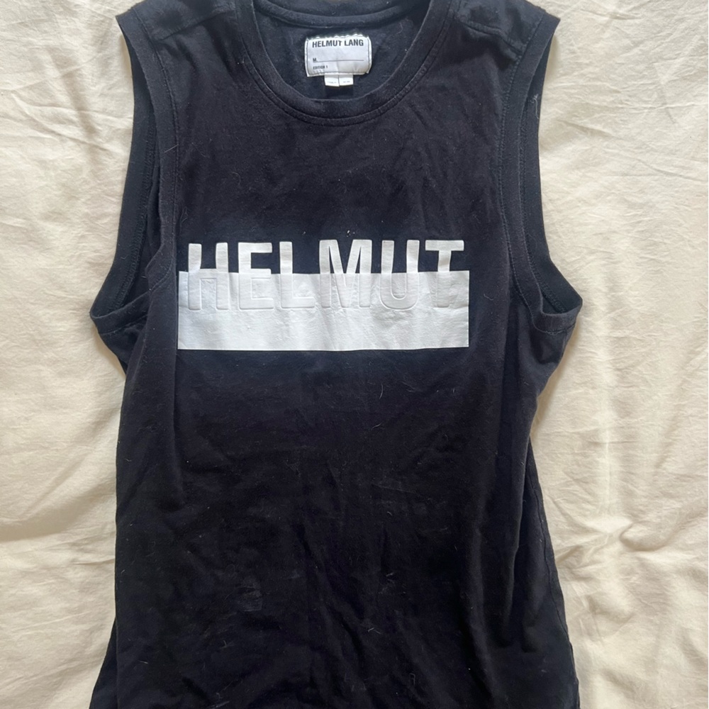 Helmut Lang black and white muscle tee tank top